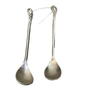 Set of 2 Stainless Steel Coffee Spoons Iced Cream Soup Spoon